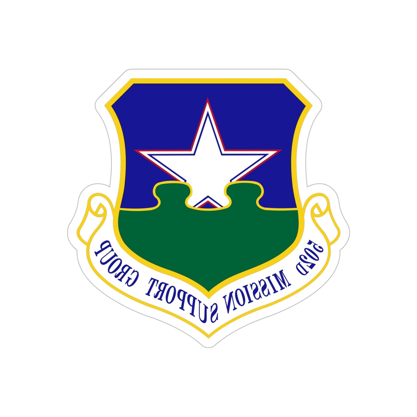 502d Mission Support Group (U.S. Air Force) REVERSE PRINT Transparent STICKER-6" × 6"-The Sticker Space