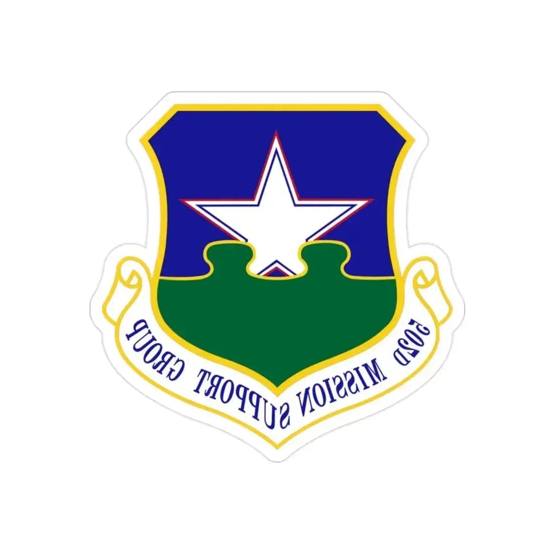502d Mission Support Group (U.S. Air Force) REVERSE PRINT Transparent Die-Cut STICKER 2 Inch Die-Cut Transparent - The Sticker Space