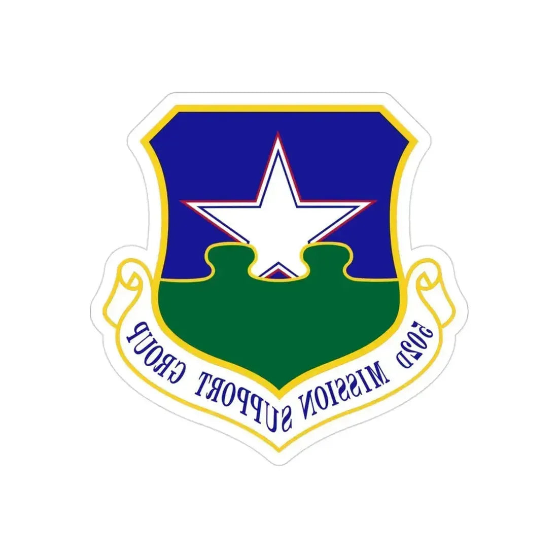 502d Mission Support Group (U.S. Air Force) REVERSE PRINT Transparent Die-Cut STICKER 3 Inch Die-Cut Transparent - The Sticker Space