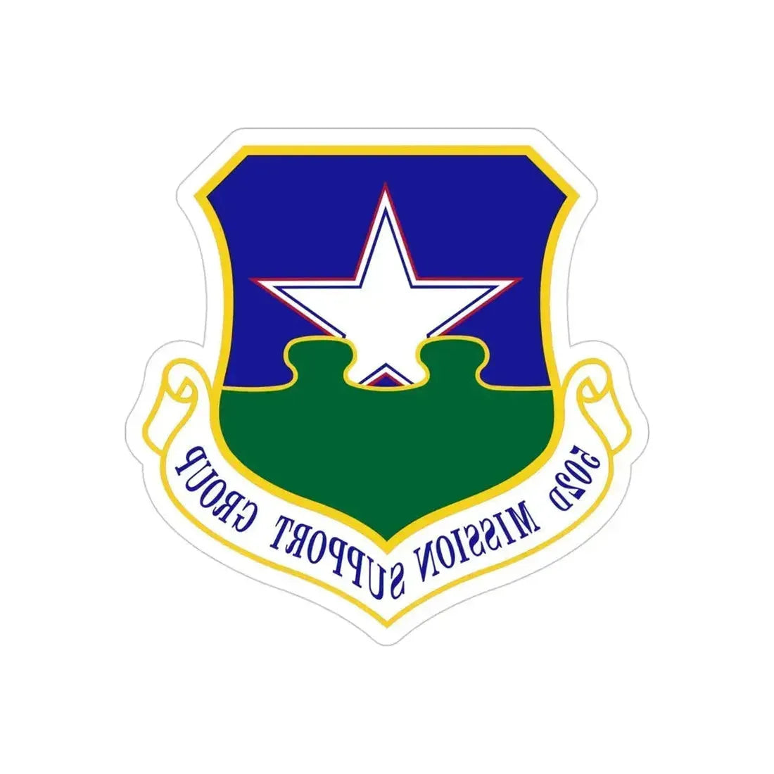 502d Mission Support Group (U.S. Air Force) REVERSE PRINT Transparent Die-Cut STICKER 4 Inch Die-Cut Transparent - The Sticker Space