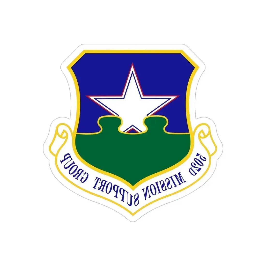 502d Mission Support Group (U.S. Air Force) REVERSE PRINT Transparent Die-Cut STICKER 5 Inch Die-Cut Transparent - The Sticker Space