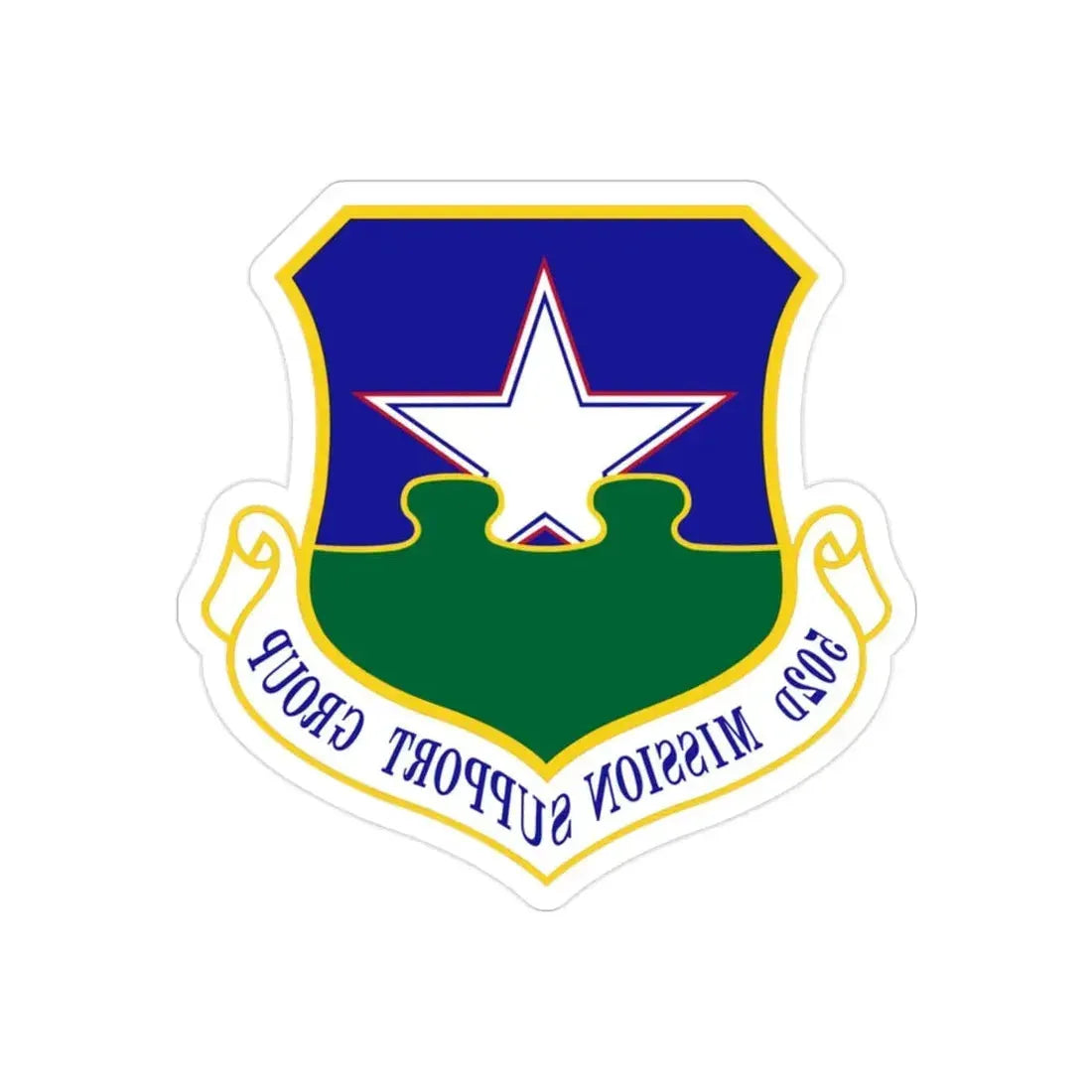 502d Mission Support Group (U.S. Air Force) REVERSE PRINT Transparent Die-Cut STICKER - The Sticker Space