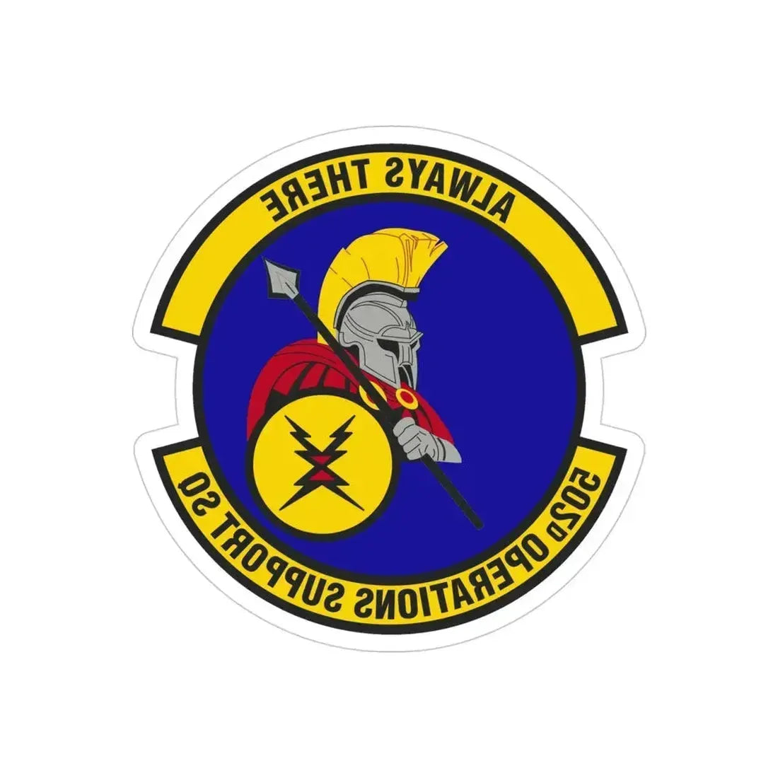 502d Operations Support Squadron (U.S. Air Force) REVERSE PRINT Transparent Die-Cut STICKER 4 Inch Die-Cut Transparent - The Sticker Space