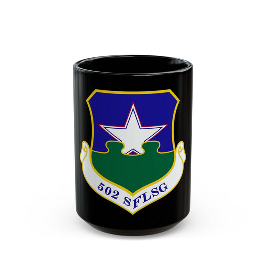 502d Security Forces and Logistics Support Group (U.S. Air Force) Black Coffee Mug-15oz-The Sticker Space