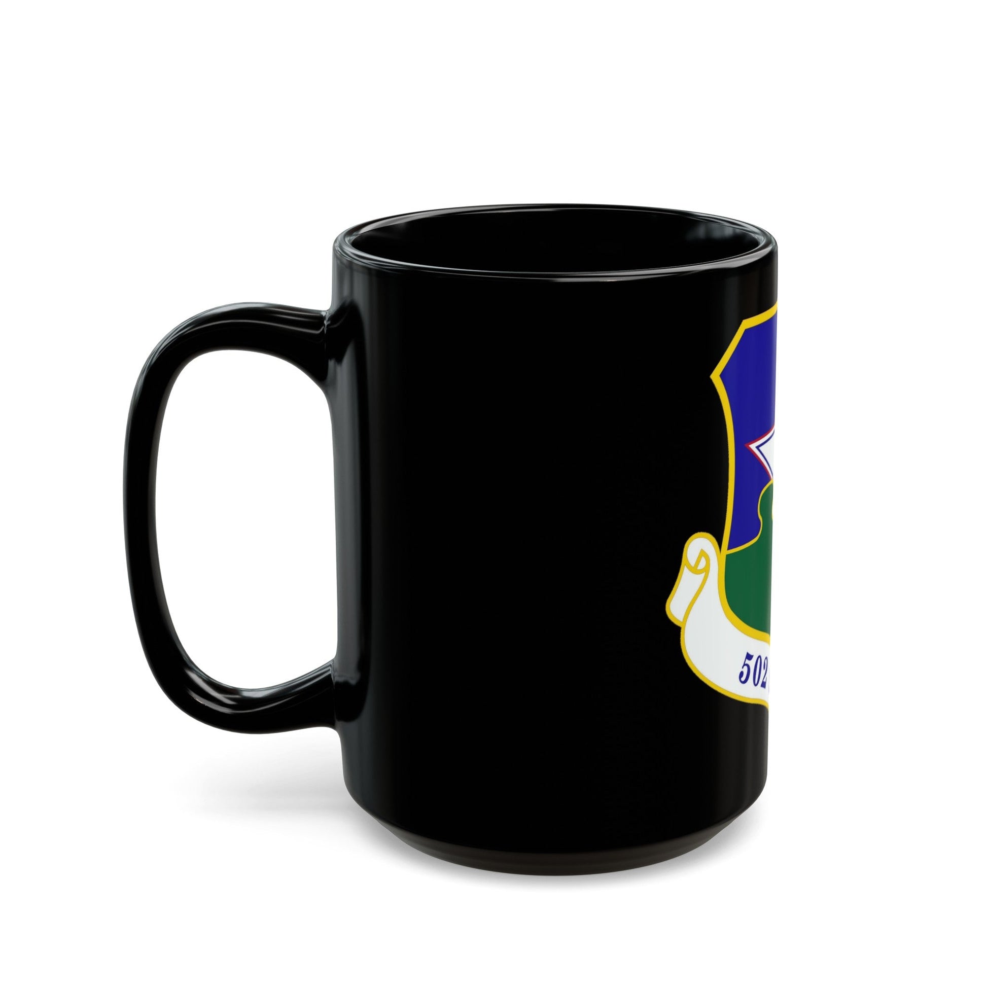 502d Security Forces and Logistics Support Group (U.S. Air Force) Black Coffee Mug-The Sticker Space