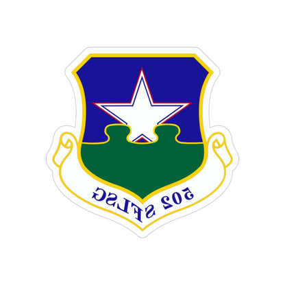 502d Security Forces and Logistics Support Group (U.S. Air Force) REVERSE PRINT Transparent STICKER-4 Inch-The Sticker Space