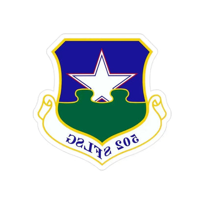 502d Security Forces and Logistics Support Group (U.S. Air Force) REVERSE PRINT Transparent Die-Cut STICKER 2 Inch Die-Cut Transparent - The Sticker Space