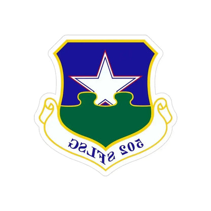 502d Security Forces and Logistics Support Group (U.S. Air Force) REVERSE PRINT Transparent Die-Cut STICKER 3 Inch Die-Cut Transparent - The Sticker Space