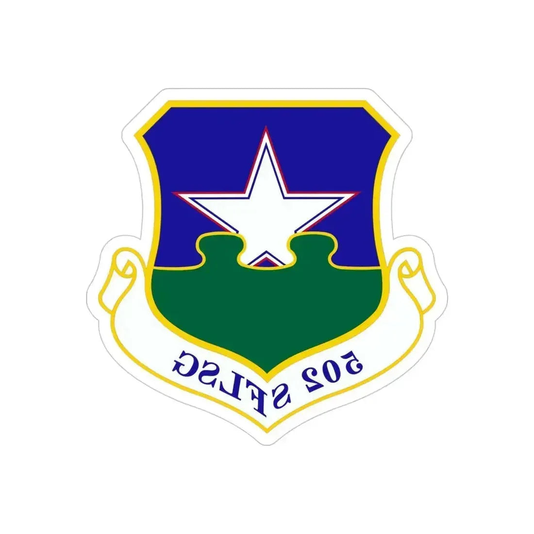 502d Security Forces and Logistics Support Group (U.S. Air Force) REVERSE PRINT Transparent Die-Cut STICKER 4 Inch Die-Cut Transparent - The Sticker Space