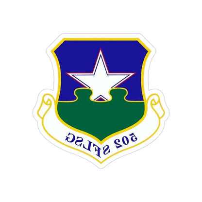 502d Security Forces and Logistics Support Group (U.S. Air Force) REVERSE PRINT Transparent Die-Cut STICKER 4 Inch Die-Cut Transparent - The Sticker Space