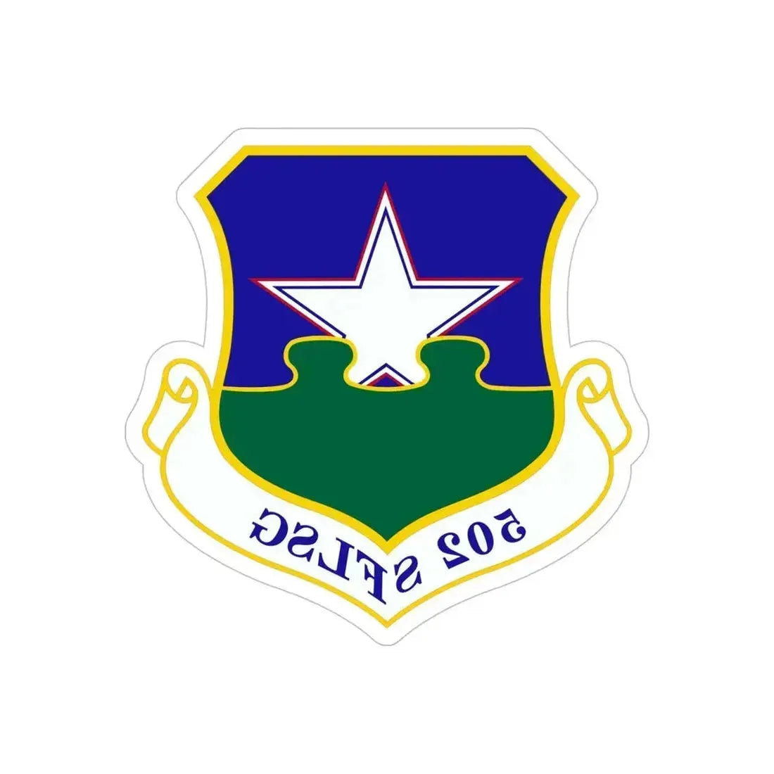 502d Security Forces and Logistics Support Group (U.S. Air Force) REVERSE PRINT Transparent Die-Cut STICKER 5 Inch Die-Cut Transparent - The Sticker Space
