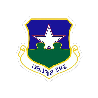 502d Security Forces and Logistics Support Group (U.S. Air Force) REVERSE PRINT Transparent Die-Cut STICKER 6 Inch Die-Cut Transparent - The Sticker Space