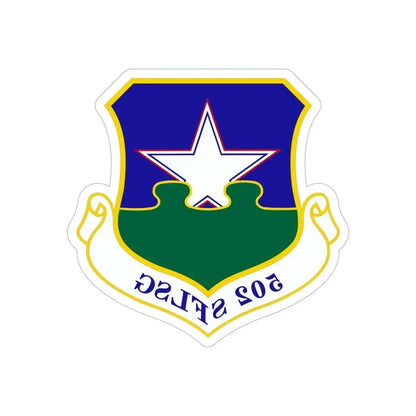 502d Security Forces and Logistics Support Group (U.S. Air Force) REVERSE PRINT Transparent Die-Cut STICKER - The Sticker Space