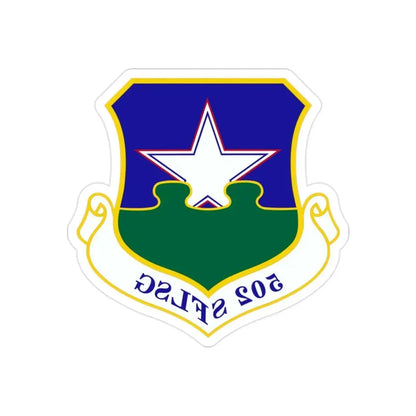 502d Security Forces and Logistics Support Group (U.S. Air Force) REVERSE PRINT Transparent Die-Cut STICKER - The Sticker Space