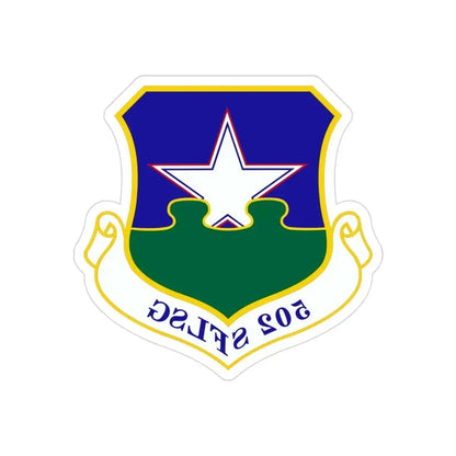 502d Security Forces and Logistics Support Group (U.S. Air Force) REVERSE PRINT Transparent Die-Cut STICKER - The Sticker Space