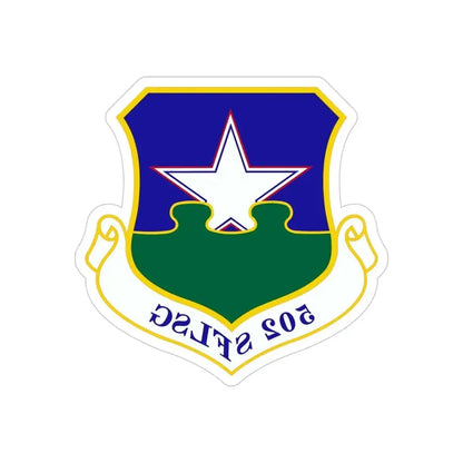 502d Security Forces and Logistics Support Group (U.S. Air Force) REVERSE PRINT Transparent Die-Cut STICKER - The Sticker Space