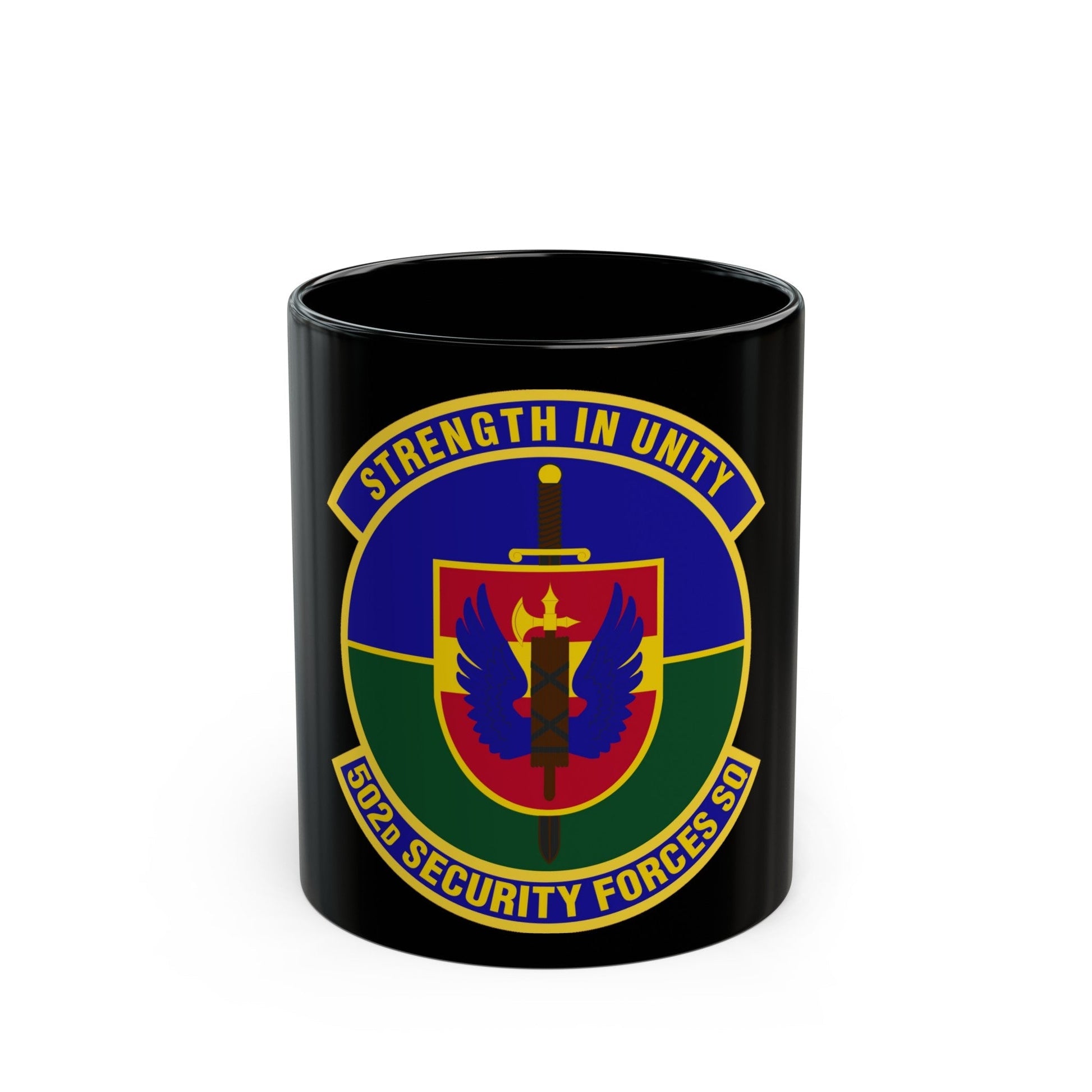 502d Security Forces Squadron (U.S. Air Force) Black Coffee Mug-11oz-The Sticker Space