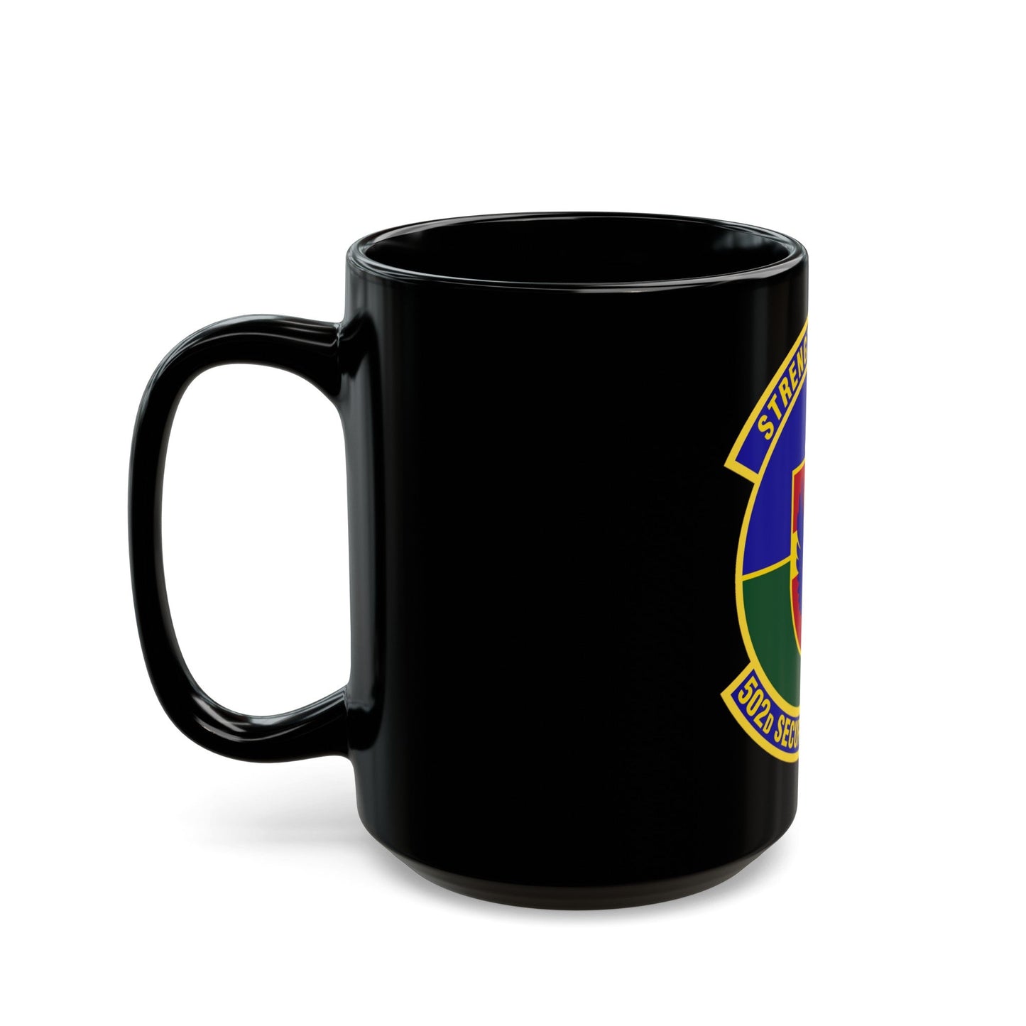 502d Security Forces Squadron (U.S. Air Force) Black Coffee Mug-The Sticker Space