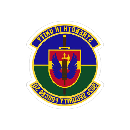 502d Security Forces Squadron (U.S. Air Force) REVERSE PRINT Transparent STICKER-2" × 2"-The Sticker Space