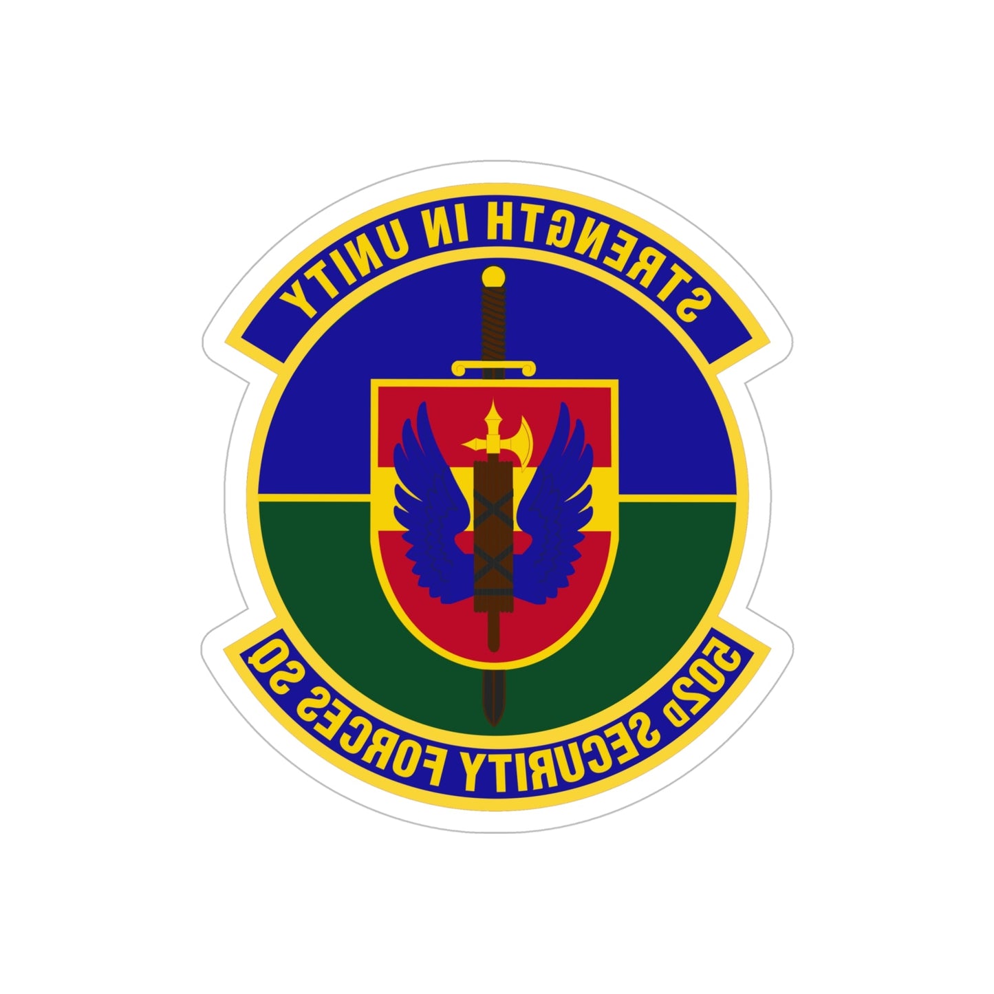 502d Security Forces Squadron (U.S. Air Force) REVERSE PRINT Transparent STICKER-6" × 6"-The Sticker Space