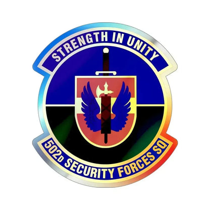 502d Security Forces Squadron (U.S. Air Force) Holographic STICKER Die-Cut Vinyl Decal 4 Inch Holographic - The Sticker Space