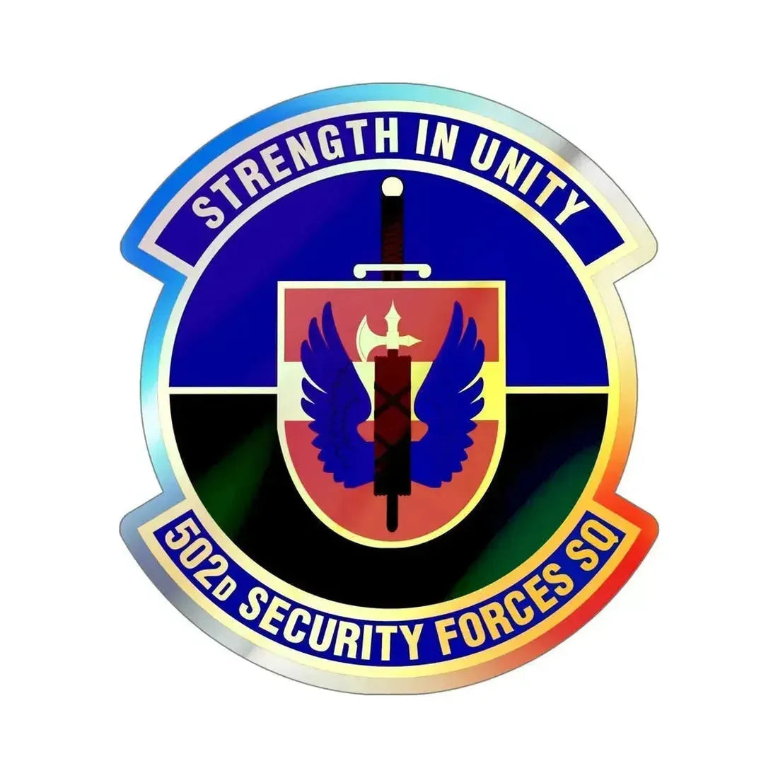 502d Security Forces Squadron (U.S. Air Force) Holographic STICKER Die-Cut Vinyl Decal 5 Inch Holographic - The Sticker Space