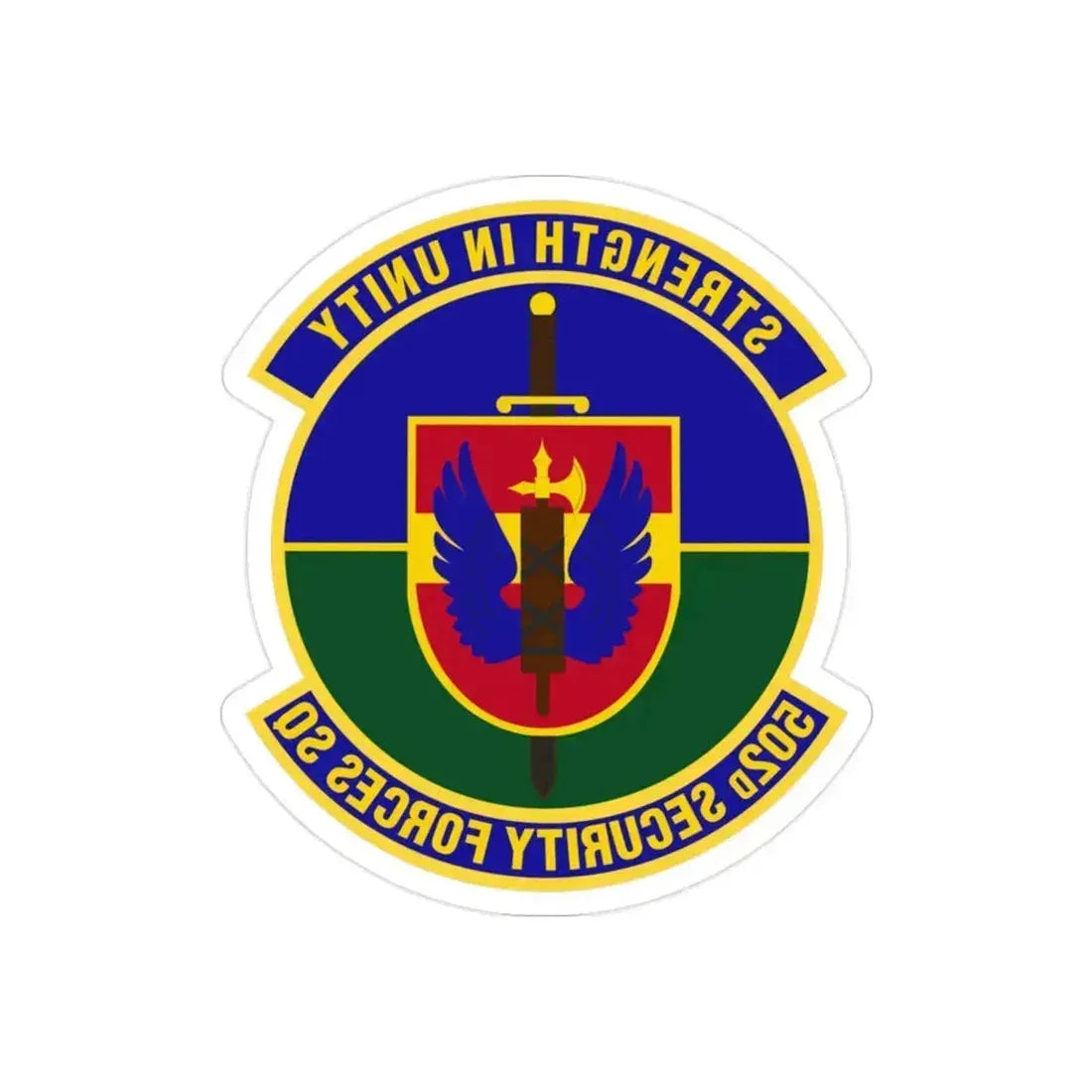 502d Security Forces Squadron (U.S. Air Force) REVERSE PRINT Transparent Die-Cut STICKER 2 Inch Die-Cut Transparent - The Sticker Space