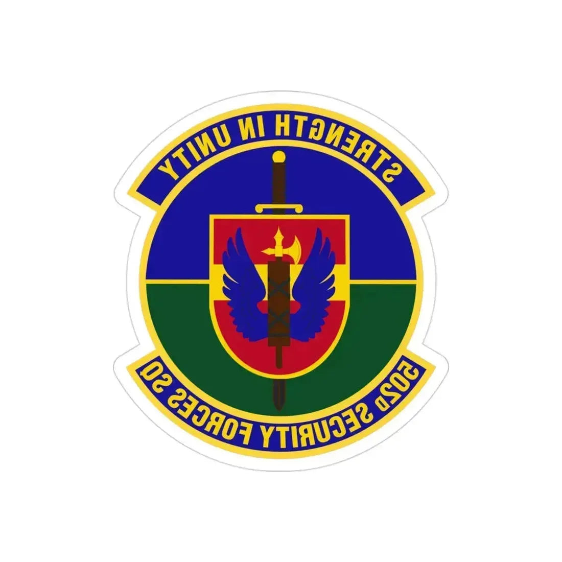 502d Security Forces Squadron (U.S. Air Force) REVERSE PRINT Transparent Die-Cut STICKER 3 Inch Die-Cut Transparent - The Sticker Space