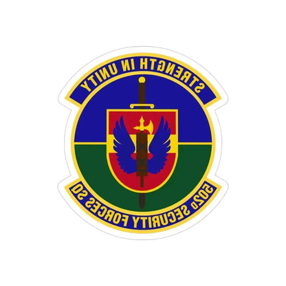 502d Security Forces Squadron (U.S. Air Force) REVERSE PRINT Transparent Die-Cut STICKER 3 Inch Die-Cut Transparent - The Sticker Space