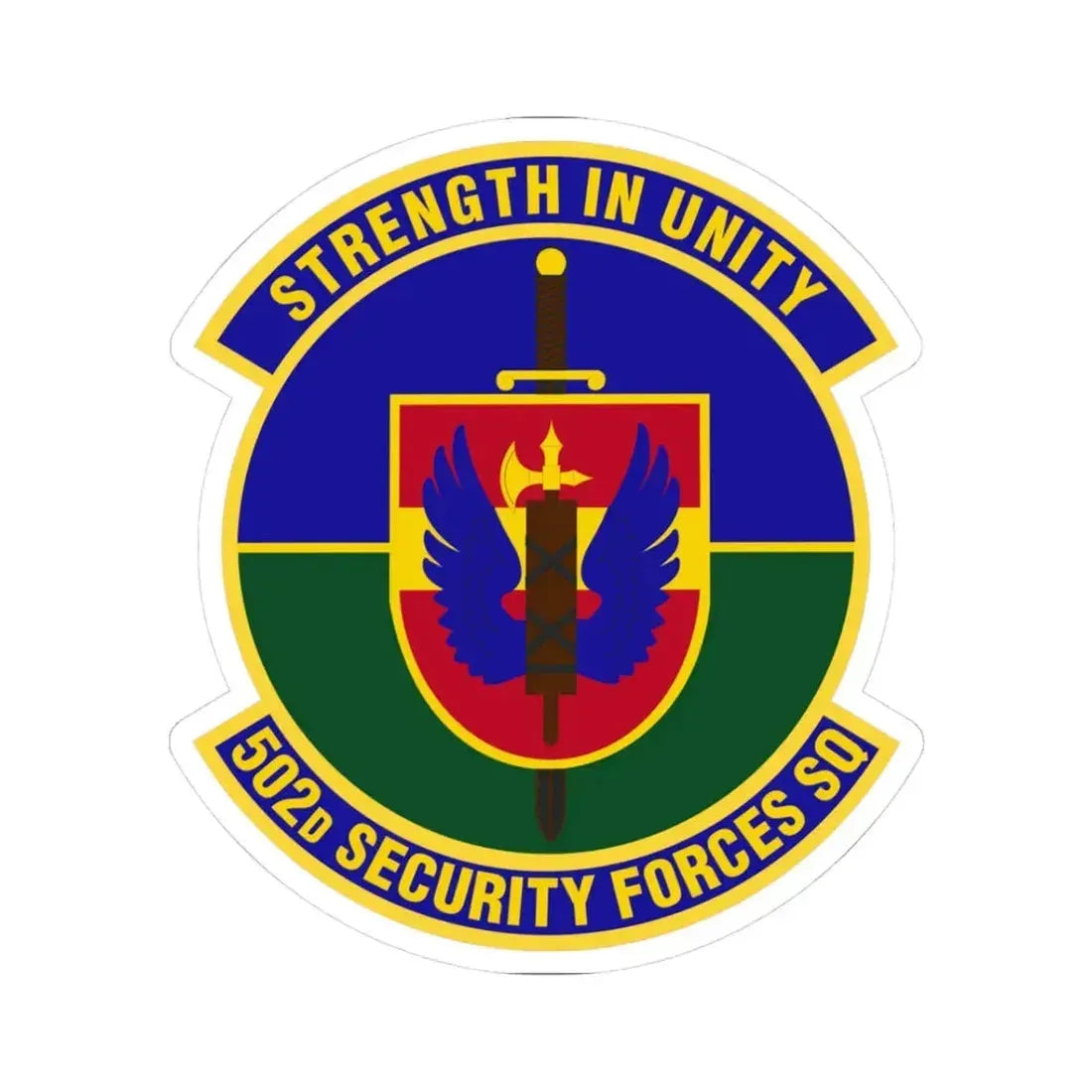 502d Security Forces Squadron (U.S. Air Force) STICKER Vinyl Kiss-Cut Decal 3 Inch White - The Sticker Space