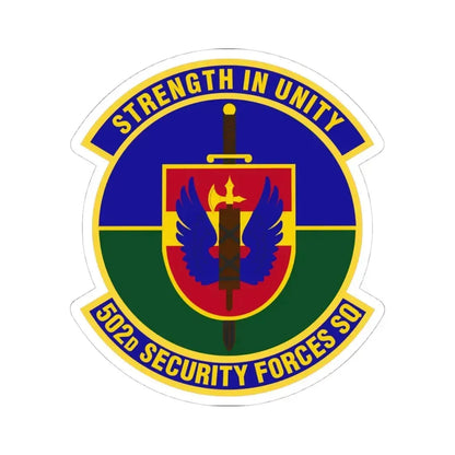 502d Security Forces Squadron (U.S. Air Force) STICKER Vinyl Kiss-Cut Decal 4 Inch White - The Sticker Space
