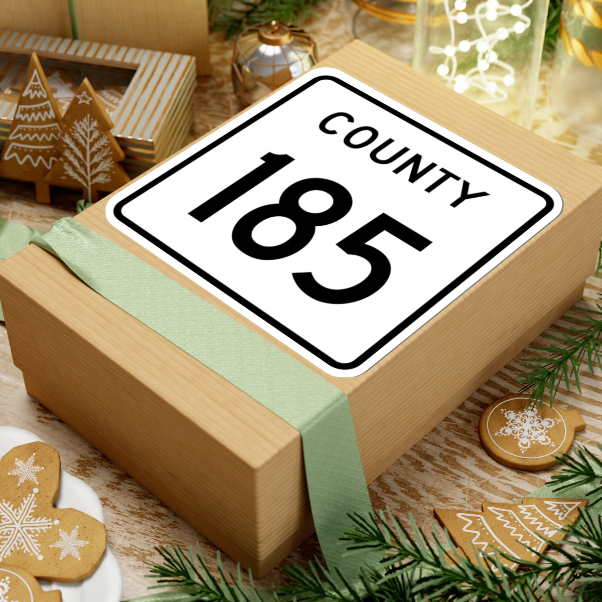 County 185 square (Minnesota) (Road Sign) STICKER Vinyl Kiss-Cut Decal