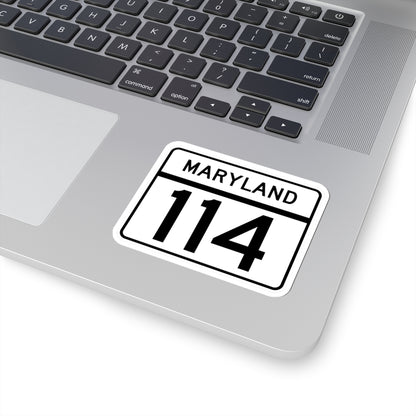 MD Route 114 (Maryland) (Road Sign) STICKER Vinyl Kiss-Cut Decal