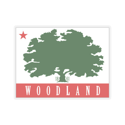 Flag of Woodland, California - STICKER Vinyl Kiss-Cut Decal