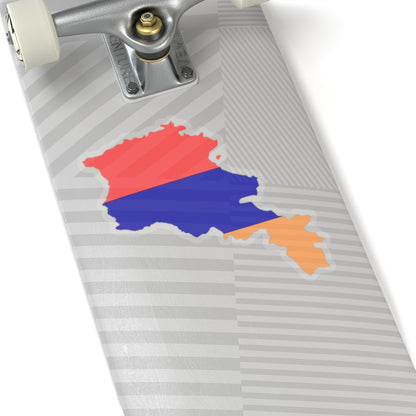 Flag map of Armenia new (Armenia) STICKER Vinyl Kiss-Cut Decal