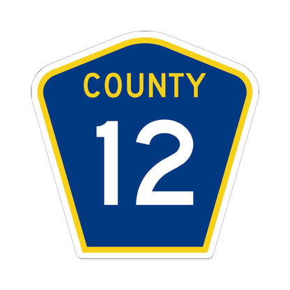 County 12 MN (Minnesota) (Road Sign) STICKER Vinyl Kiss-Cut Decal