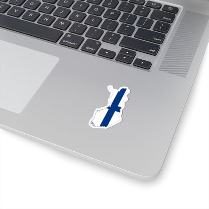 Flag-map of Finland without Aland (Finland) STICKER Vinyl Kiss-Cut Decal