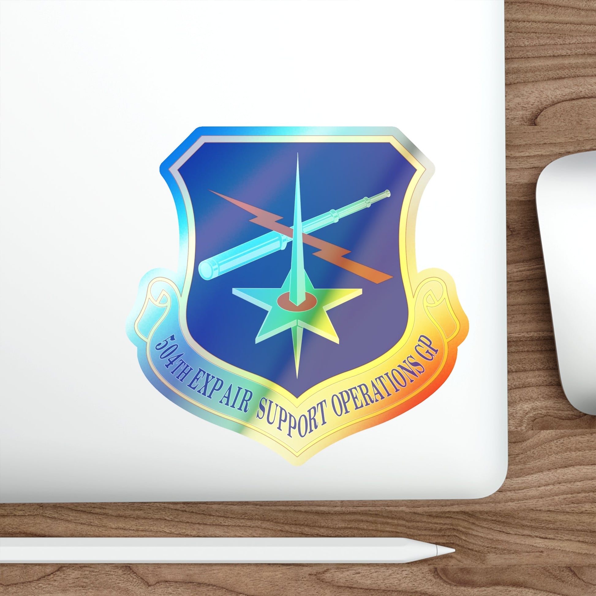 504th Expeditionary Air Support Operations Group (U.S. Air Force) Holographic STICKER Die-Cut Vinyl Decal-The Sticker Space