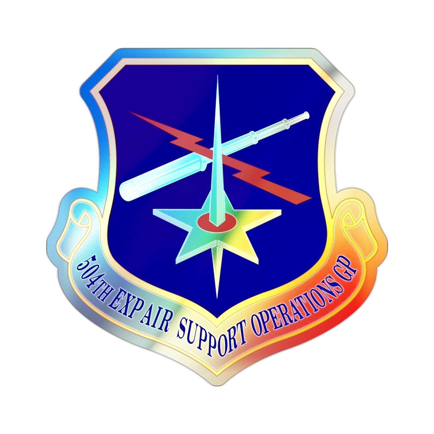 504th Expeditionary Air Support Operations Group (U.S. Air Force) Holographic STICKER Die-Cut Vinyl Decal-2 Inch-The Sticker Space