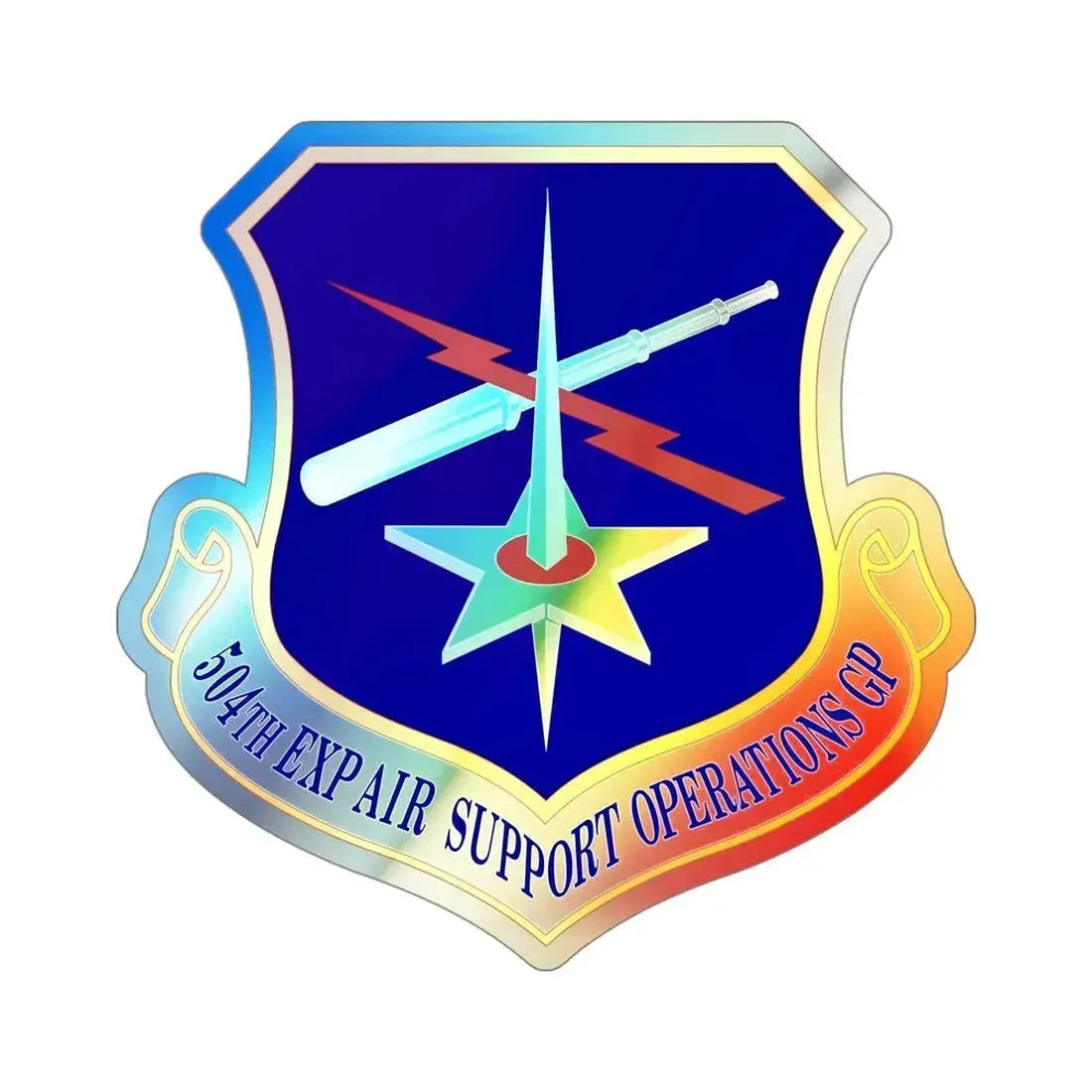 504th Expeditionary Air Support Operations Group (U.S. Air Force) Holographic STICKER Die-Cut Vinyl Decal - The Sticker Space