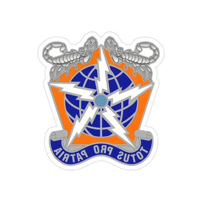 505 Signal Brigade 3 (U.S. Army) REVERSE PRINT Transparent Die-Cut STICKER 3 Inch Die-Cut Transparent - The Sticker Space