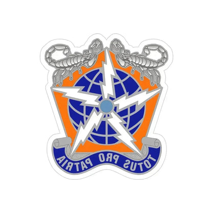 505 Signal Brigade 3 (U.S. Army) REVERSE PRINT Transparent Die-Cut STICKER 4 Inch Die-Cut Transparent - The Sticker Space