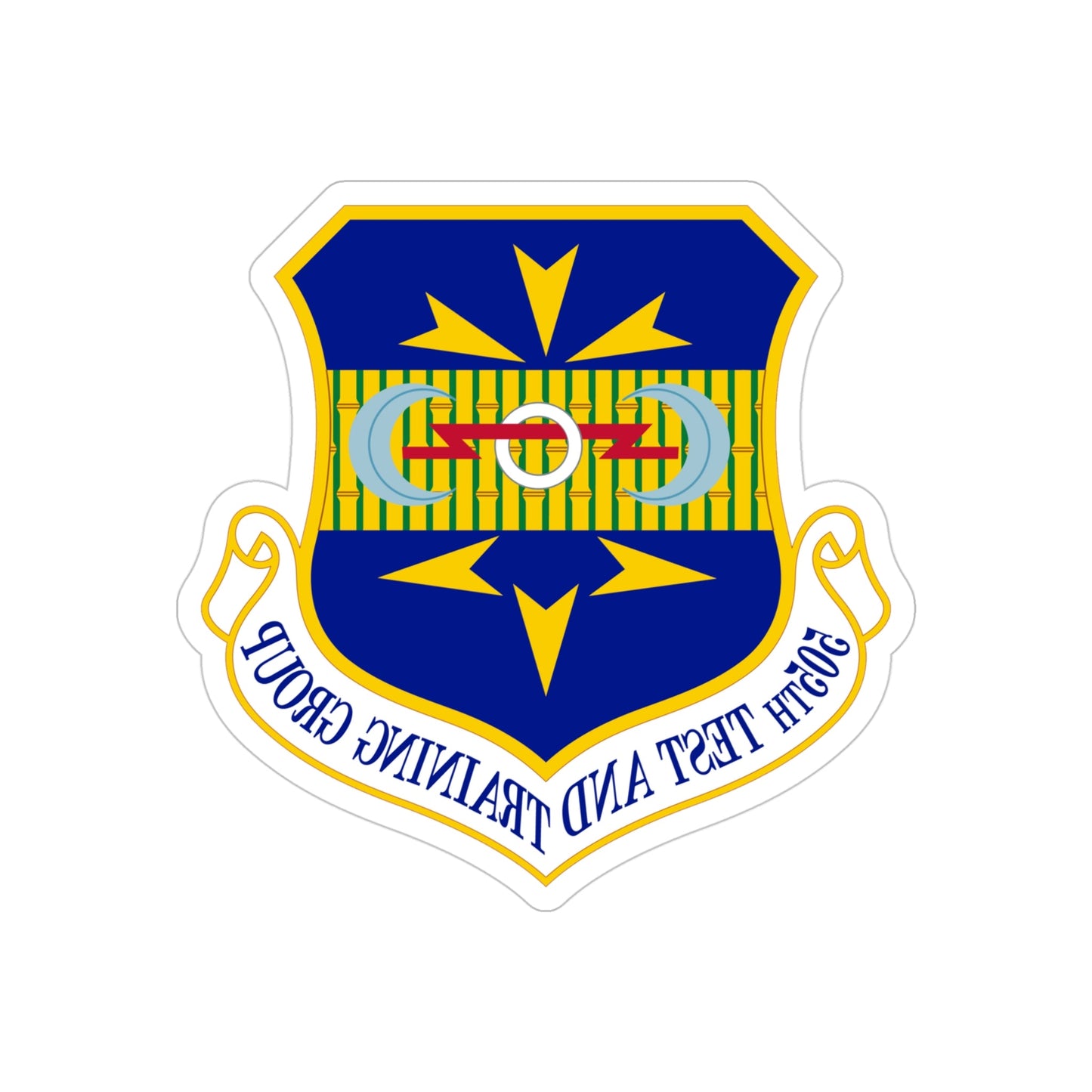 505 Test and Training Group ACC (U.S. Air Force) REVERSE PRINT Transparent STICKER-4 Inch-The Sticker Space