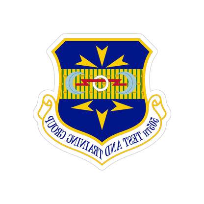 505 Test and Training Group ACC (U.S. Air Force) REVERSE PRINT Transparent STICKER-6" × 6"-The Sticker Space