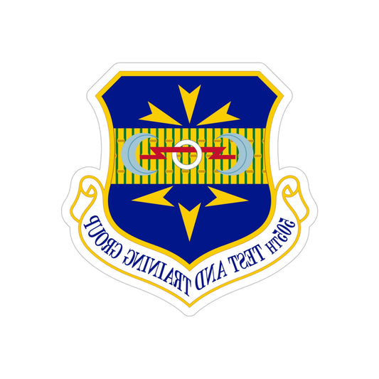 505 Test and Training Group ACC (U.S. Air Force) REVERSE PRINT Transparent STICKER-6" × 6"-The Sticker Space