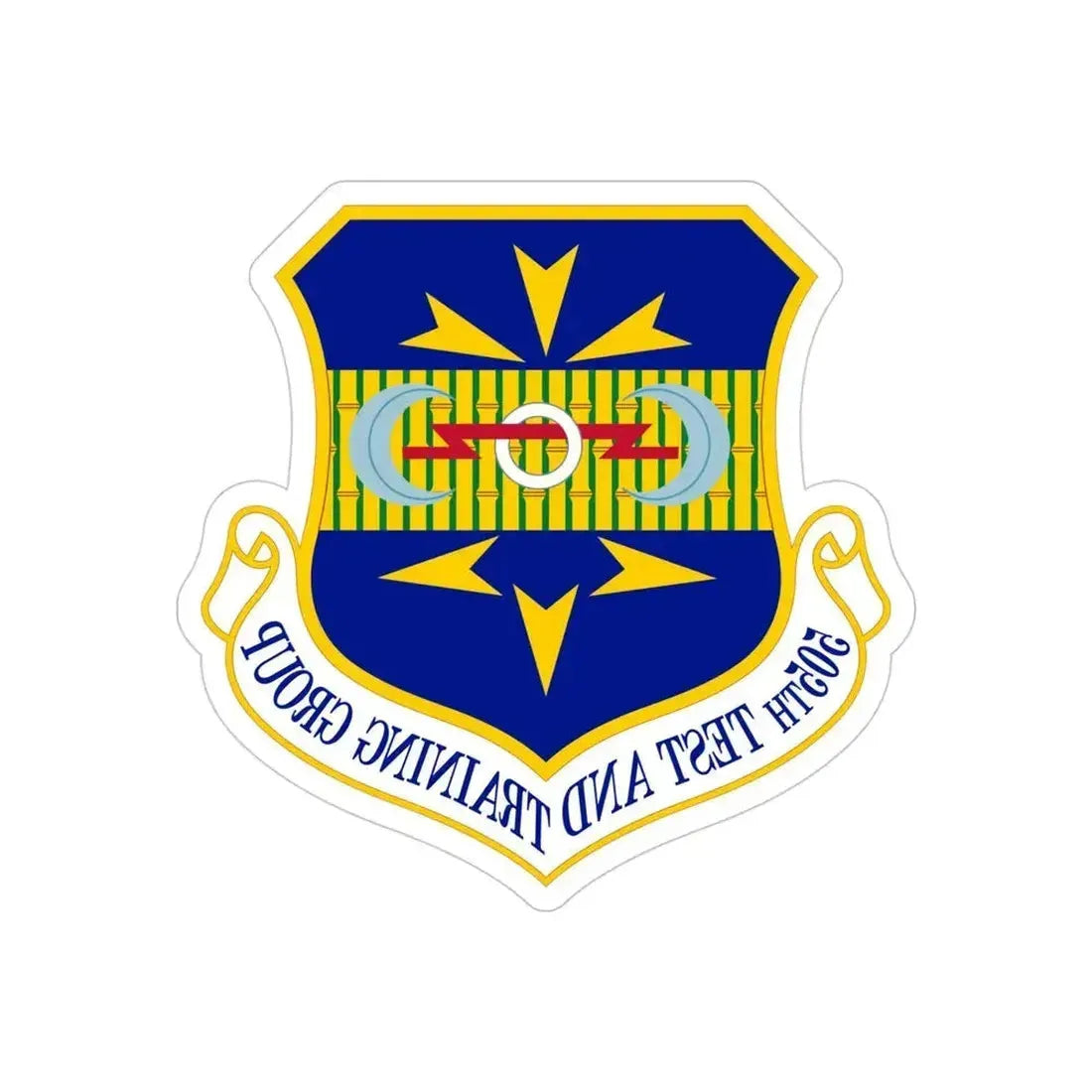 505 Test and Training Group ACC (U.S. Air Force) REVERSE PRINT Transparent Die-Cut STICKER 4 Inch Die-Cut Transparent - The Sticker Space