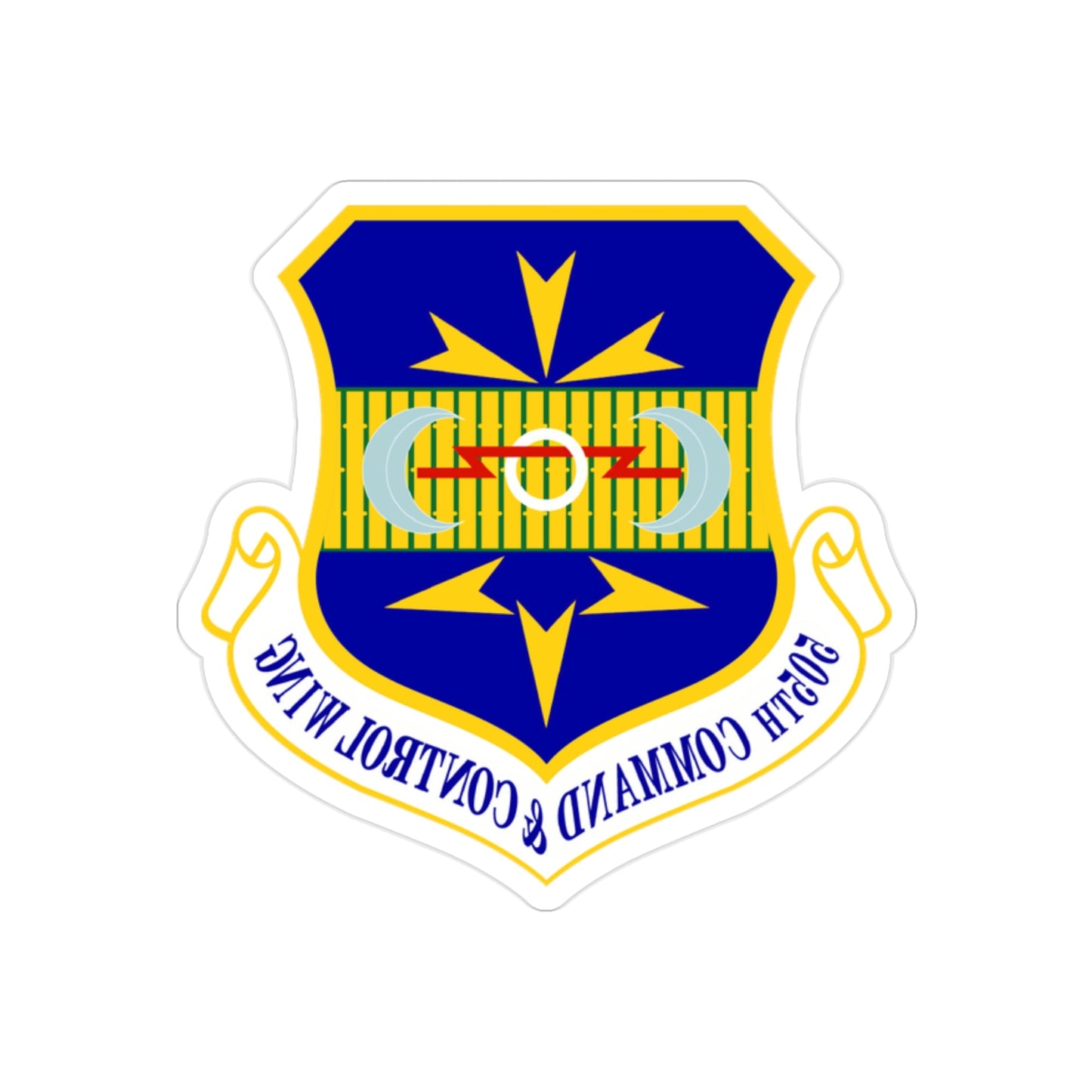 505th Command and Control Wing (U.S. Air Force) REVERSE PRINT Transparent STICKER-2" × 2"-The Sticker Space