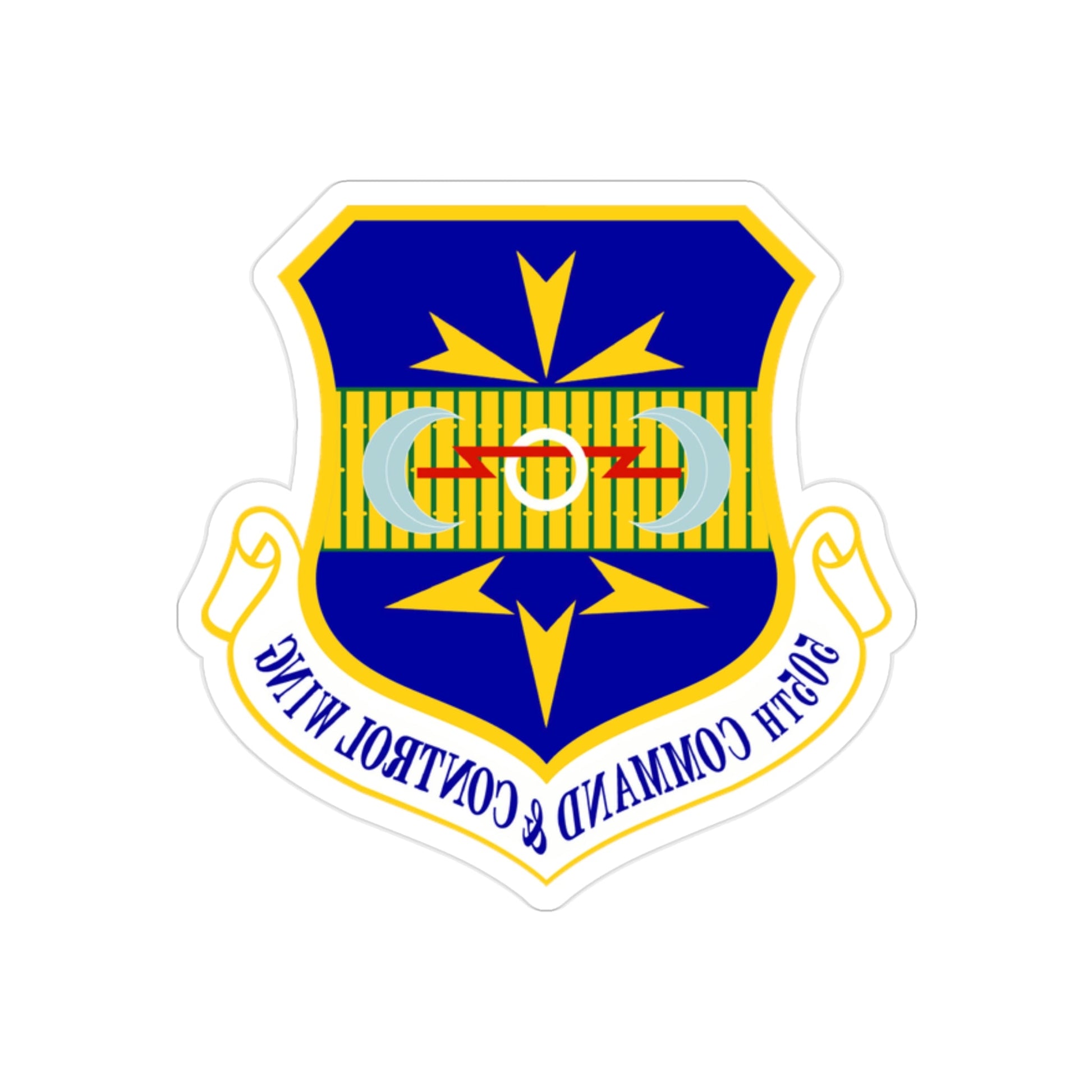 505th Command and Control Wing (U.S. Air Force) REVERSE PRINT Transparent STICKER-2" × 2"-The Sticker Space