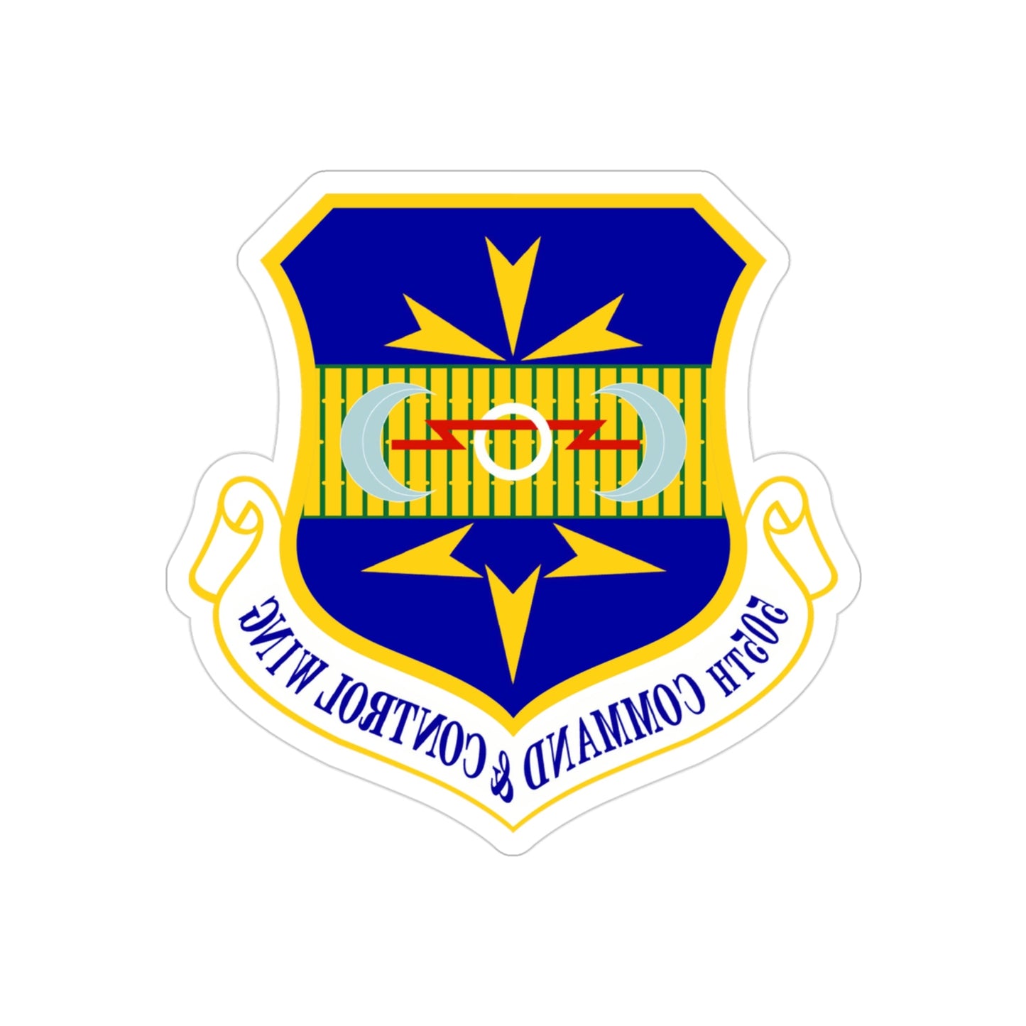 505th Command and Control Wing (U.S. Air Force) REVERSE PRINT Transparent STICKER-3" × 3"-The Sticker Space