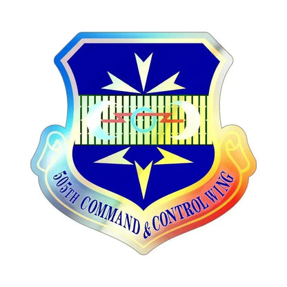 505th Command and Control Wing (U.S. Air Force) Holographic STICKER Die-Cut Vinyl Decal 6 Inch Holographic - The Sticker Space